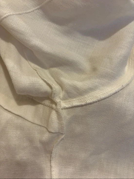 White Button-Front Linen top - Picture 13 of 16